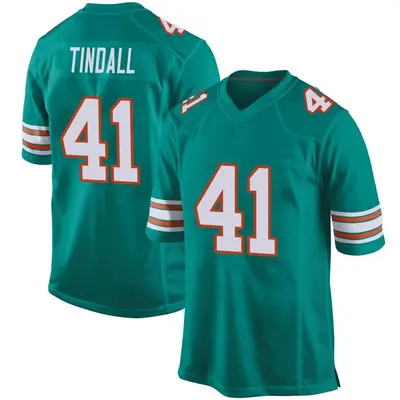 Men's Game Channing Tindall Miami Dolphins Aqua Alternate Jersey