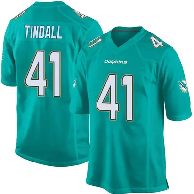 Men's Game Channing Tindall Miami Dolphins Aqua Team Color Jersey
