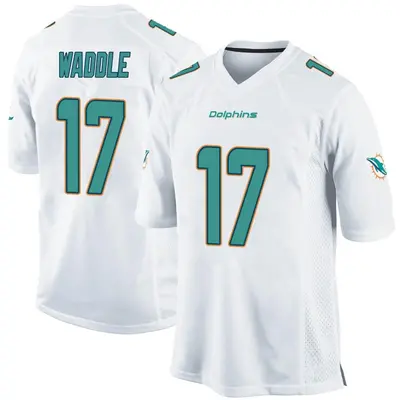 Men's Game Jaylen Waddle Miami Dolphins White Jersey
