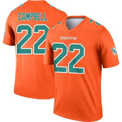 Men's Legend Elijah Campbell Miami Dolphins Orange Inverted Jersey