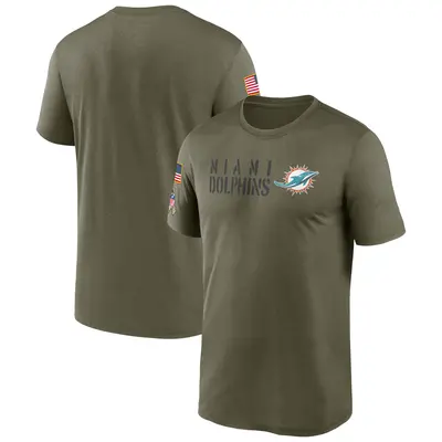 Men's Legend Miami Dolphins Olive 2022 Salute to Service Team T-Shirt