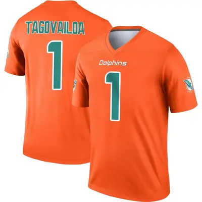 Men's Legend Tua Tagovailoa Miami Dolphins Orange Inverted Jersey