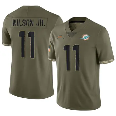 Men's Limited Cedrick Wilson Jr. Miami Dolphins Olive 2022 Salute To Service Jersey