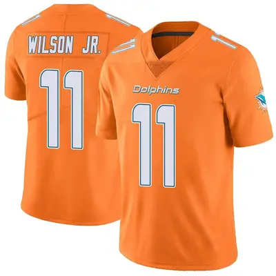 Men's Limited Cedrick Wilson Jr. Miami Dolphins Orange Color Rush Jersey
