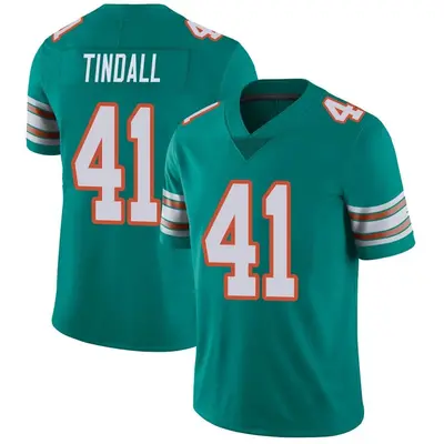 Men's Limited Channing Tindall Miami Dolphins Aqua Alternate Vapor Untouchable Jersey