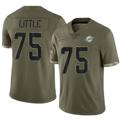 Men's Limited Greg Little Miami Dolphins Olive 2022 Salute To Service Jersey