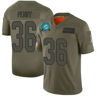 Men's Limited Jamal Perry Miami Dolphins Camo 2019 Salute to Service Jersey
