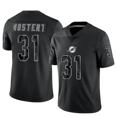 Men's Limited Raheem Mostert Miami Dolphins Black Reflective Jersey