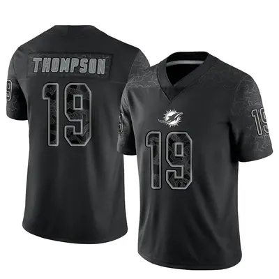 Men's Limited Skylar Thompson Miami Dolphins Black Reflective Jersey