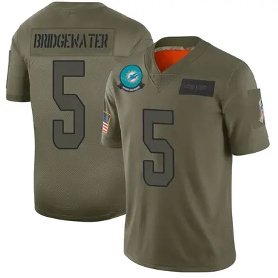 Men's Limited Teddy Bridgewater Miami Dolphins Camo 2019 Salute to Service Jersey