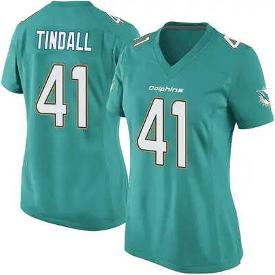 Women's Game Channing Tindall Miami Dolphins Aqua Team Color Jersey