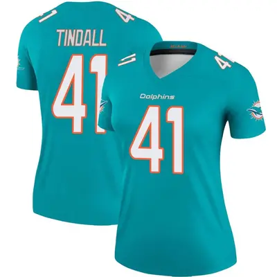 Women's Legend Channing Tindall Miami Dolphins Aqua Jersey