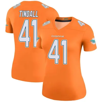 Women's Legend Channing Tindall Miami Dolphins Orange Color Rush Jersey