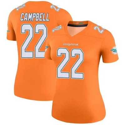 Women's Legend Elijah Campbell Miami Dolphins Orange Color Rush Jersey