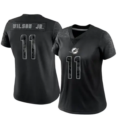 Women's Limited Cedrick Wilson Jr. Miami Dolphins Black Reflective Jersey
