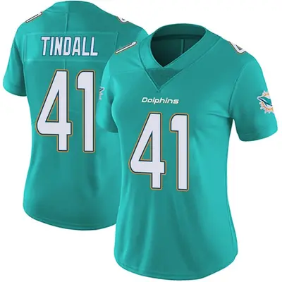 Women's Limited Channing Tindall Miami Dolphins Aqua Team Color Vapor Untouchable Jersey