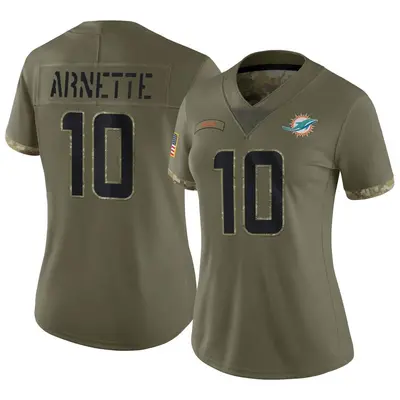 Women's Limited Damon Arnette Miami Dolphins Olive 2022 Salute To Service Jersey