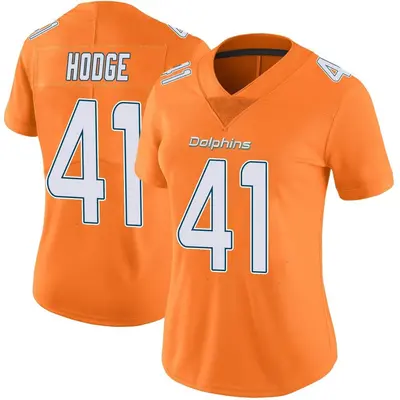 Women's Limited Darius Hodge Miami Dolphins Orange Color Rush Jersey