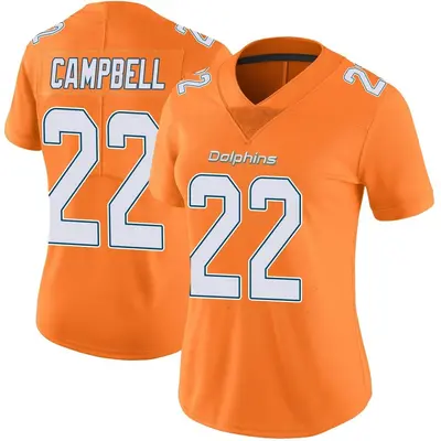 Women's Limited Elijah Campbell Miami Dolphins Orange Color Rush Jersey