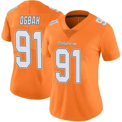 Women's Limited Emmanuel Ogbah Miami Dolphins Orange Color Rush Jersey