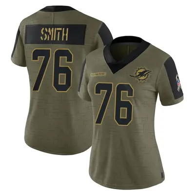 Women's Limited Kion Smith Miami Dolphins Olive 2021 Salute To Service Jersey