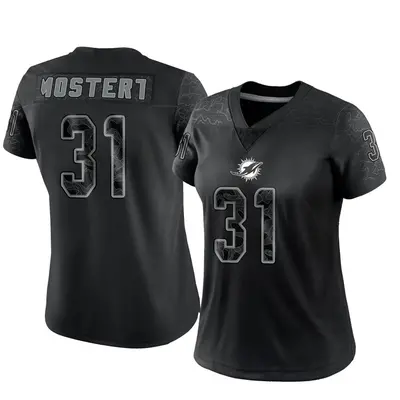 Women's Limited Raheem Mostert Miami Dolphins Black Reflective Jersey