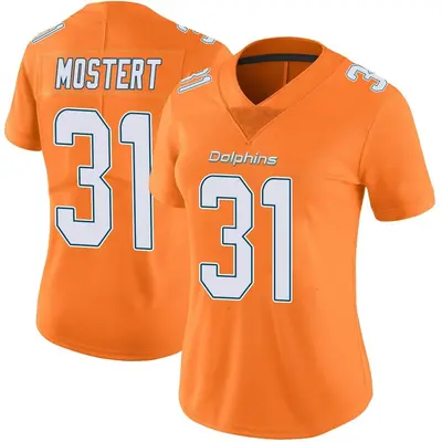 Women's Limited Raheem Mostert Miami Dolphins Orange Color Rush Jersey