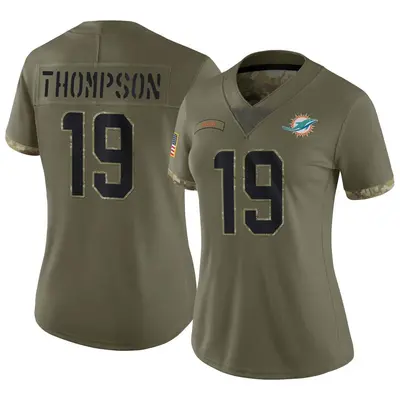 Women's Limited Skylar Thompson Miami Dolphins Olive 2022 Salute To Service Jersey