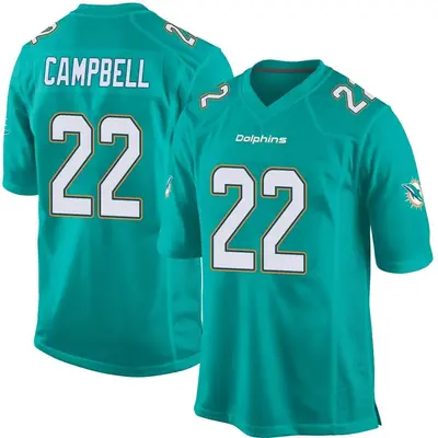 Youth Game Elijah Campbell Miami Dolphins Aqua Team Color Jersey
