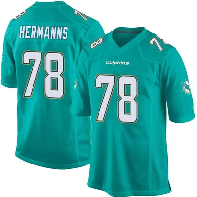 Youth Game Grant Hermanns Miami Dolphins Aqua Team Color Jersey
