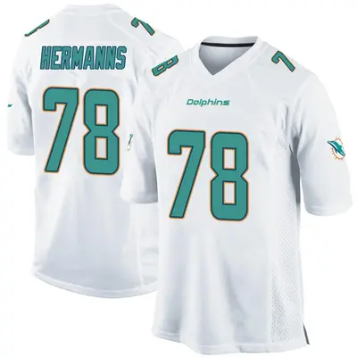 Youth Game Grant Hermanns Miami Dolphins White Jersey