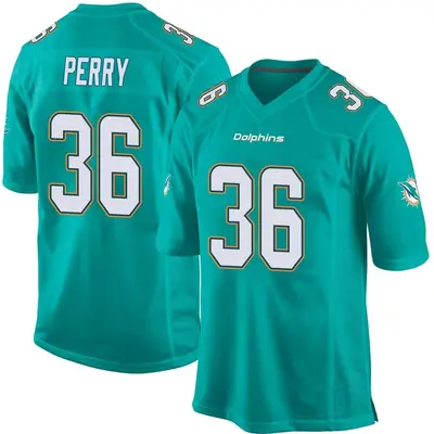 Youth Game Jamal Perry Miami Dolphins Aqua Team Color Jersey