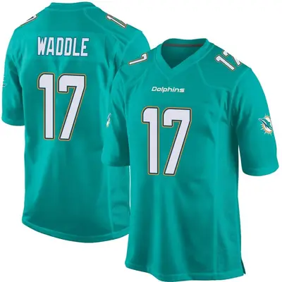 Youth Game Jaylen Waddle Miami Dolphins Aqua Team Color Jersey