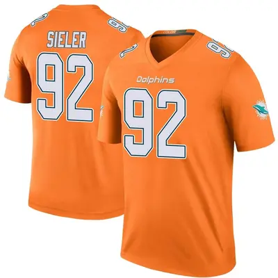 Youth Legend Zach Sieler Miami Dolphins Orange Color Rush Jersey