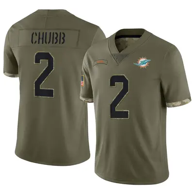Youth Limited Bradley Chubb Miami Dolphins Olive 2022 Salute To Service Jersey