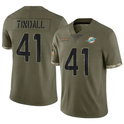 Youth Limited Channing Tindall Miami Dolphins Olive 2022 Salute To Service Jersey