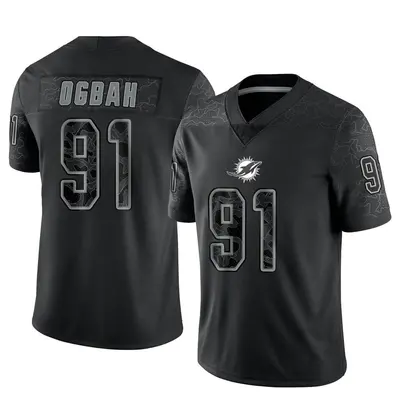Youth Limited Emmanuel Ogbah Miami Dolphins Black Reflective Jersey