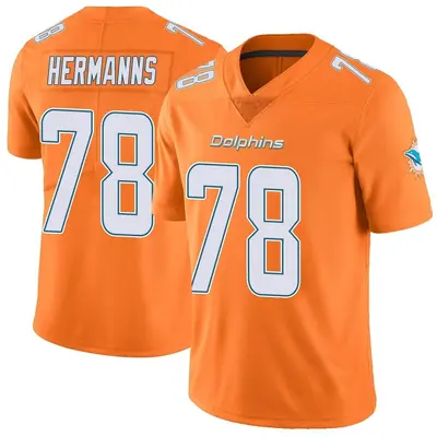 Youth Limited Grant Hermanns Miami Dolphins Orange Color Rush Jersey