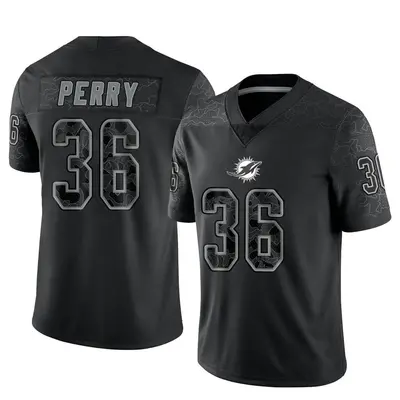 Youth Limited Jamal Perry Miami Dolphins Black Reflective Jersey