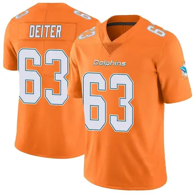 Youth Limited Michael Deiter Miami Dolphins Orange Color Rush Jersey